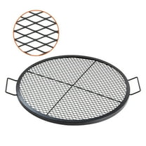 VEVOR X-Marks Fire Pit Grill Grate, Round Cooking Grate,Heavy Duty Steel Campfire BBQ Grill Grid with Handle and Support X Wire,Portable Camping Cookware for Outside Party & Gathering,30 Inch Black
