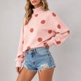 thumbnail image 4 of Womens Mock Neck Sweatshirts Oversized Pullover Fall Outfits Clothes Long Sleeve Top Comfort Soft Travel Casual Work Lounge Daily Outfit Pink L, 4 of 5