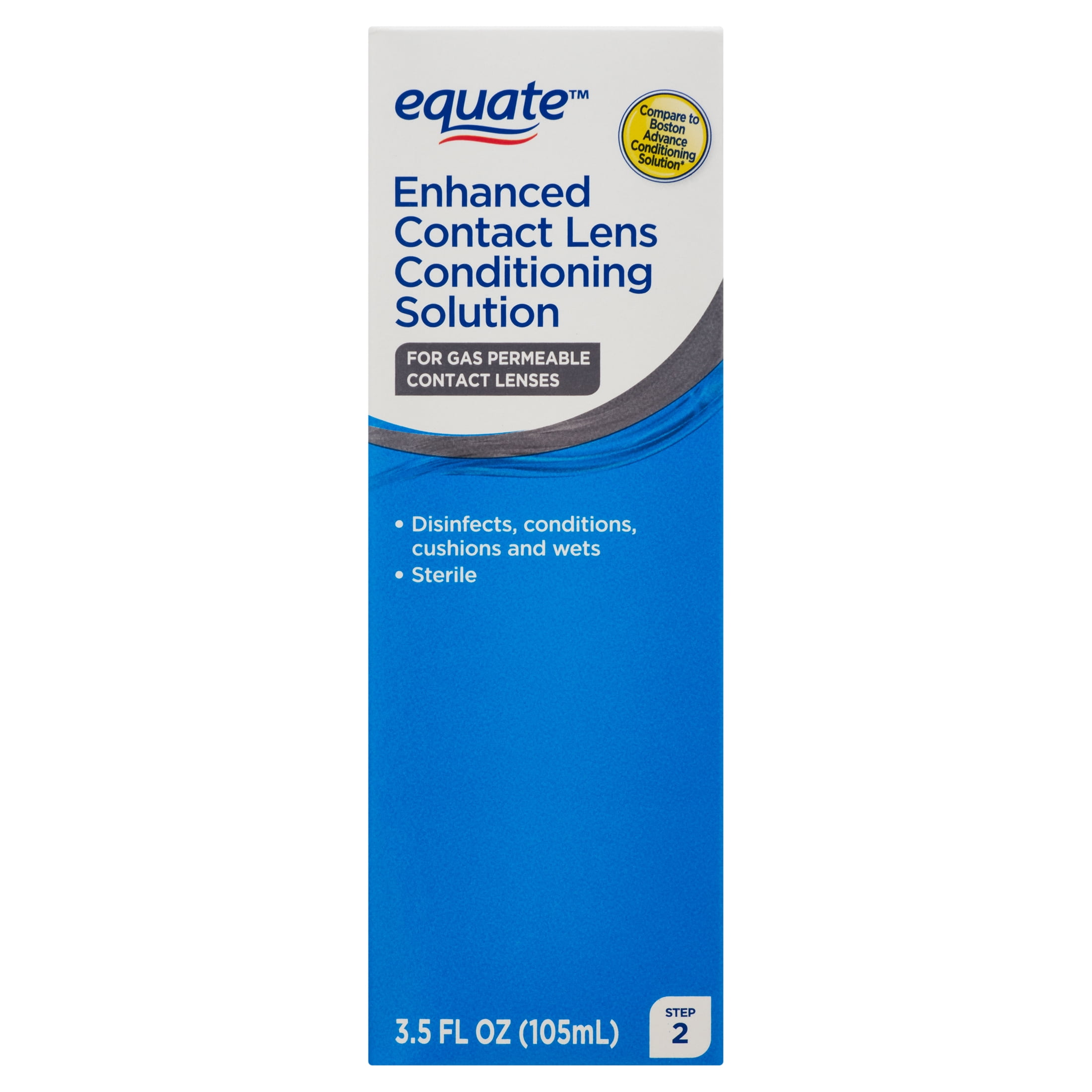 Equate Enhanced Hard Contact Lens Step 2 Conditioning Solution, 3.5 fl oz