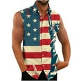 thumbnail image 1 of Tank Top for Men, Mens Printing Button Casual Turndown Collar Tank Top, 1 of 4