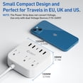 thumbnail image 3 of Adaptador de Enchufe Europeo, Regleta Unidapt de EE. UU. a Reino Unido Europa para UE/Reino Unido/EE. UU. con USB C y 4 Puertos USB, 3 Tomacorrientes de CA, Montaje en Pared, Cable de extensión de 5 p, 3 of 5