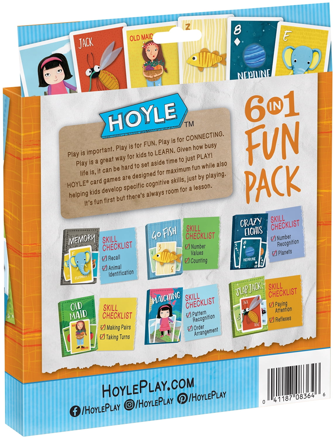  Hoyle 6 in 1 Kids Playing Cards Multi Game Pack, 6 Fun Games in  1 (Ages 3+) : Toys & Games