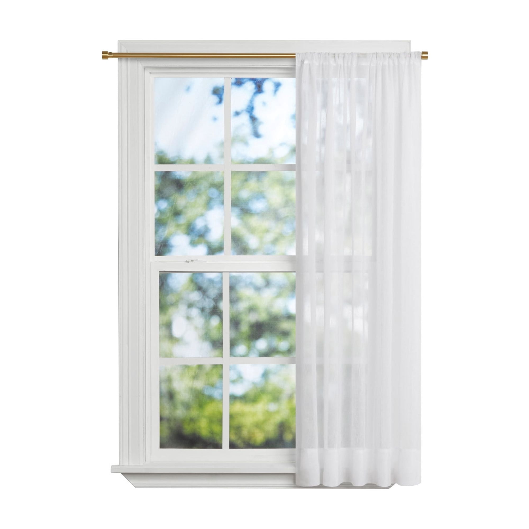 Mainstays Crushed Voile Pink Smoke Sheer Pole top Single Curtain Panel, 51" W x 84" L