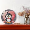 thumbnail image 6 of 10 Inch Valentine Penguins Wall Clock, Silent Non Ticking Battery Operated Round Clock for Kitchen Office School Home Decorative, 6 of 7