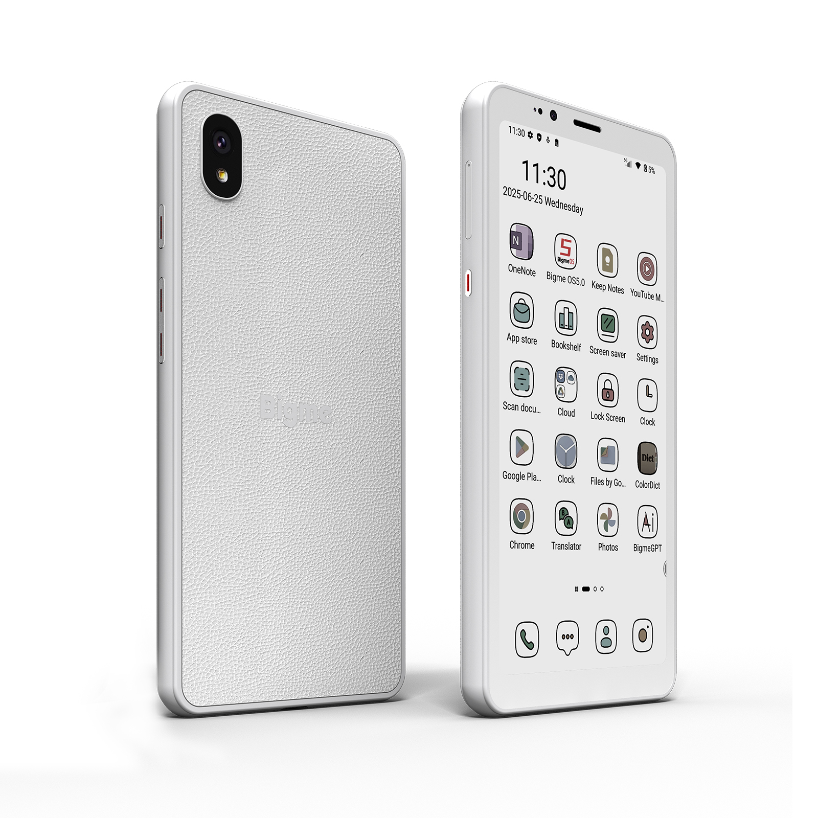 Bigme HiBreakS color E-Paper Smartphone, 5.84-Inch Android 14 Mobile Phone, 6GB+128GB, Octa-Core Processor, 3300mAh Battery, Dual Camera, 4G Connectivity, White