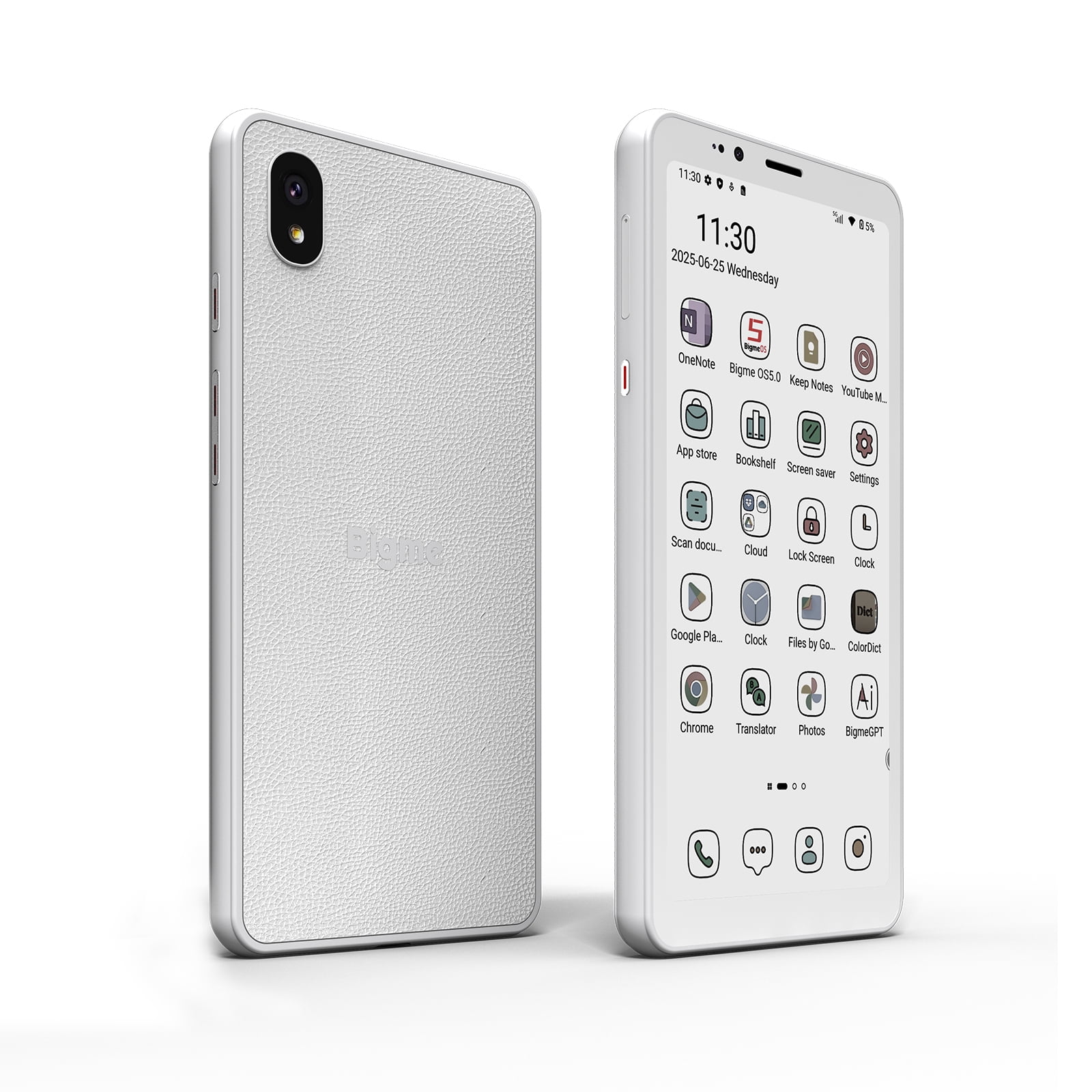 Bigme HiBreakS color E-Paper Smartphone, 5.84-Inch Android 14 Mobile Phone, 6GB+128GB, Octa-Core Processor, 3300mAh Battery, Dual Camera, 4G Connectivity, White