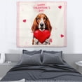 thumbnail image 3 of Happy Valentine's Day Basset Hound Brings Love Heart Tapestry Bassets Dog Breed Lovers Gifts Idea Wall Hanging Backdrop Home Decor - 02028, 3 of 5