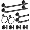 thumbnail image 1 of Juego de accesorios de baño Hinmood de acero inoxidable negro, 10 piezas, 1 of 6