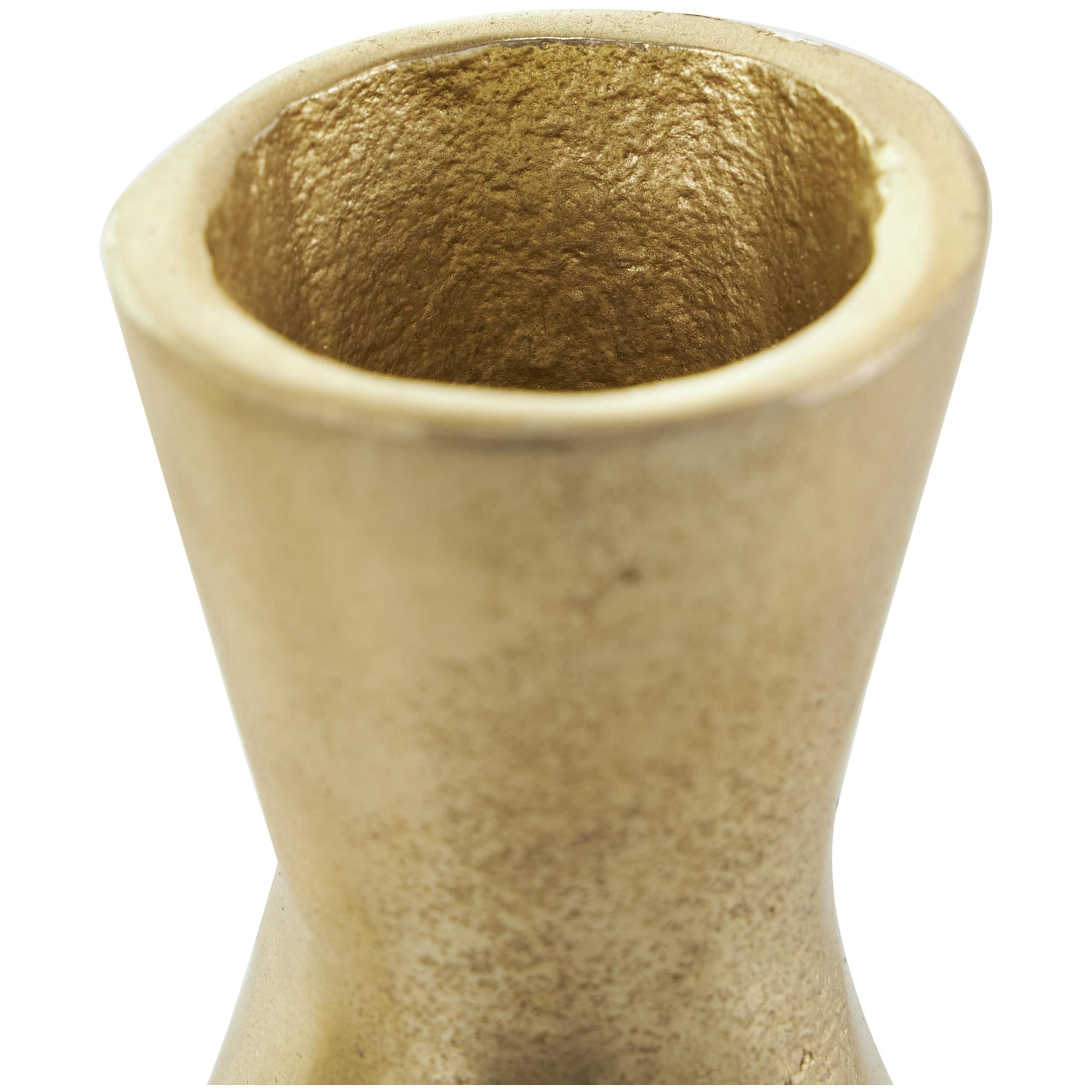 CosmoLiving by Cosmopolitan 5"W, 8"H Gold Aluminum Metal Vase with Varying Shapes, Set of 3