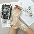 thumbnail image 6 of Grofry 4 Pair Gloves Half Fingers Lace See-through Hollow Out Flower Embroidery Elastic Bride Wedding Prom Party Decorative Gloves, 6 of 7