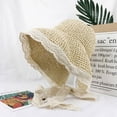 thumbnail image 5 of SikaFu Netdodeling Straw Hat Female Xia Lei Lace Is A Beach Hat Small Fresh Seaside Travel Vacation Sunscreen Sunshade Strap, 5 of 5