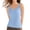 Sky Blue, variant on Ribbed Tank Tops for Women Built in Bra High Neck Racerback Shelf Bra Summer Camisole Yoga Shirts Sleeveless Undershirt Beige Size S