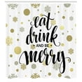 thumbnail image 3 of Ambesonne Eat Drink Be Merry Shower Curtain, New Year Snow, 69"Wx70"L, Multicolor, 3 of 3