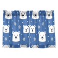 thumbnail image 7 of Yayeee Kitchen Curtains Tier Pair Light Filtering 27"x24" Rod Pocket Short Cafe Window Panel, White Polar Bear, 7 of 7