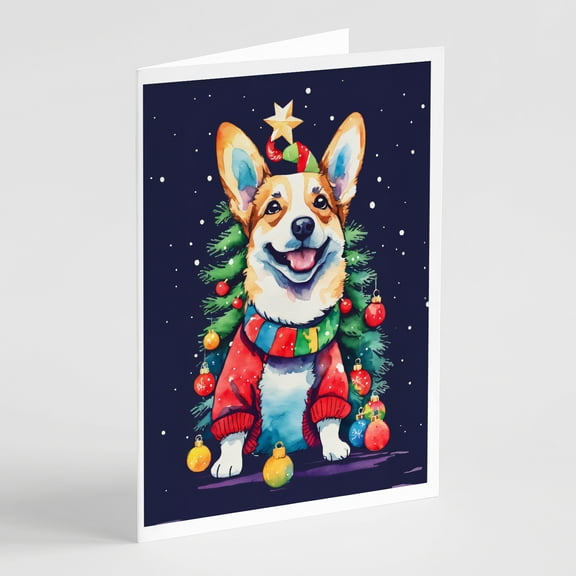 Corgi Christmas Greeting Cards Pack of 8 7 in x 5 in