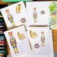 thumbnail image 6 of 1pc Nutcracker Painting Stencil 11.8x11.8inch Reusable Musical Instruments Stencil Rounded Horn Tuba Drums Drawing Template Christmas Theme Stencil Painting On Canvas Fabric Wood Clothes, 6 of 7