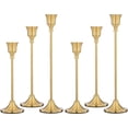 thumbnail image 1 of Juego de 6 candelabros NQ de latón dorado vintage modernos, 1 of 5