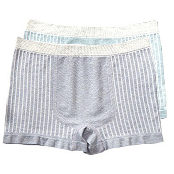 Men Underwear Fashion Cotton 2 Pairs Breathable Trunk Underwear No Fly Boxer