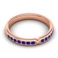 thumbnail image 3 of 0.20 Carat Fashionable Round Cut Blue Sapphire Gemstone Eternity Band for Anniversary Gift Solid 14K Rose Gold Size 5 by Diamond-Capitals, 3 of 8