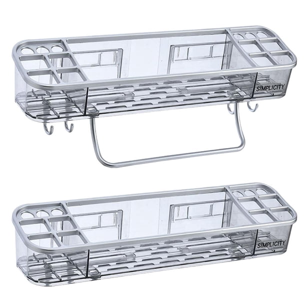 Estante de almacenamiento sin perforaciones multifunción de plástico 2 piezas rectangulares