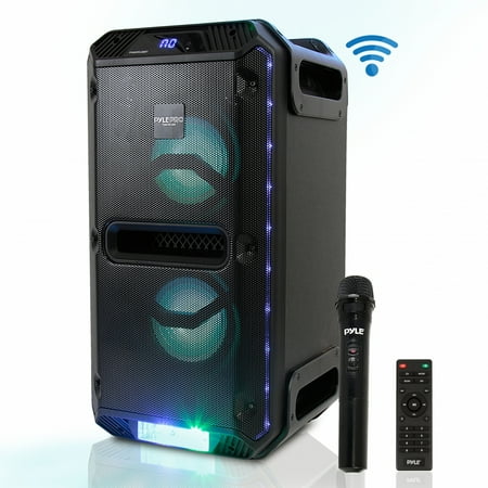 Pyle PWMKRDJ89BT - PA Loudspeaker & Micro System - Portable Stereo Karaoke DJ