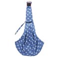 thumbnail image 1 of Bolsa portabebés para mascotas, mochila transpirable con estampado de cocoteros, bandolera para pasear (azul), 1 of 8