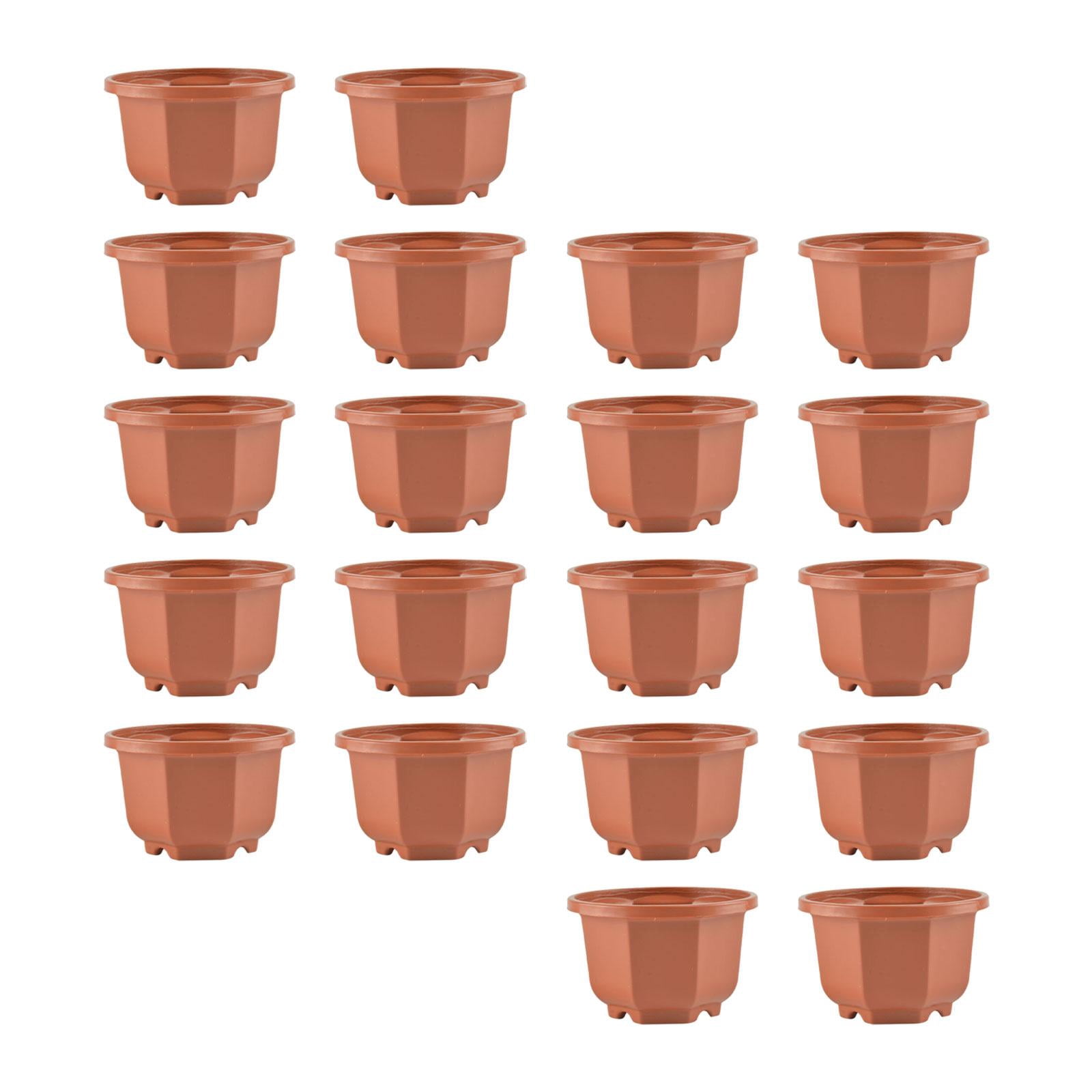 figatia 20 Pieces Flower Pots Planters Containers Modern Decorative Plant Pots with Drainage Holes for Gardening Shelf Indoor Outdoor 13cmx7.5cm