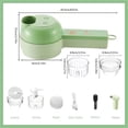 thumbnail image 2 of Juego de cortador de verduras eléctrico de mano 4 en 1, verde, hoja de acero inoxidable, cuerpo de plástico, 2 of 8