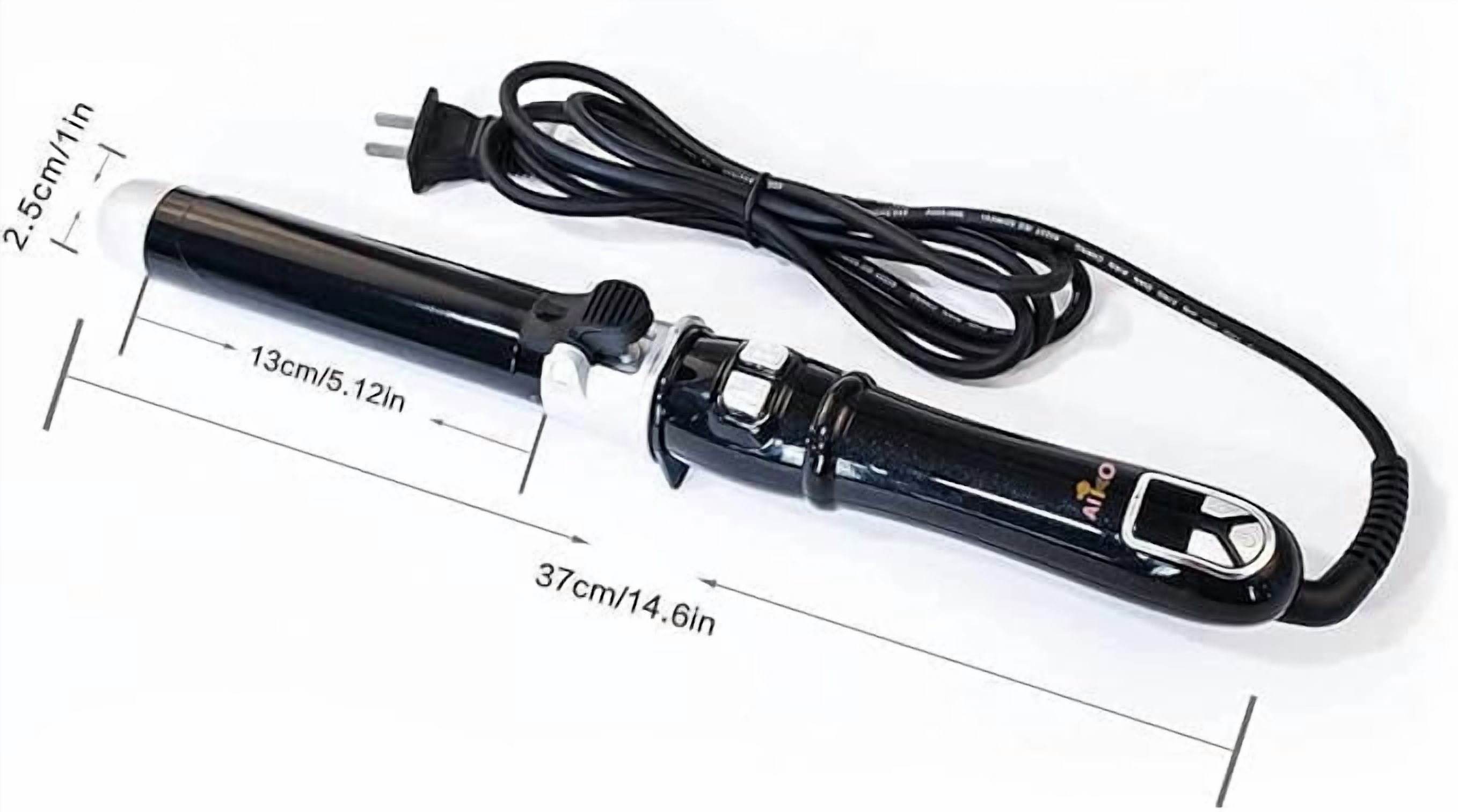 1'' Pro Auto Spin Hair Curler Ceramic Instant Heat Curling Wand, Wavy Rotating Iron with Adjustable Temps 210 degreeF - 450 degreeF, Anti-Scald & Dual Voltage, for All Types, Black, WT-108