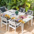thumbnail image 2 of Spring Groundhog Table Cloths for 4 Foot Rectangle Tables, Watercolor Sunflower Botanical Vintage Patio Waterproof Elastic Fitted Tablecloths, Washable Rectangular Table Cover for Camping, 2 of 8