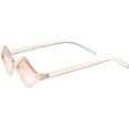 thumbnail image 3 of Geometric Diamond Shape Sunglasses Slim Arms Neutral Colored Lens 54mm (Pink / Pink Gradient), 3 of 4