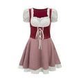 thumbnail image 2 of Njagoc3 Womens Short Sleeve Dirndl Dress, Embroidered Bodice, Traditional Oktoberfest Folk Costume Dress, 2 of 6