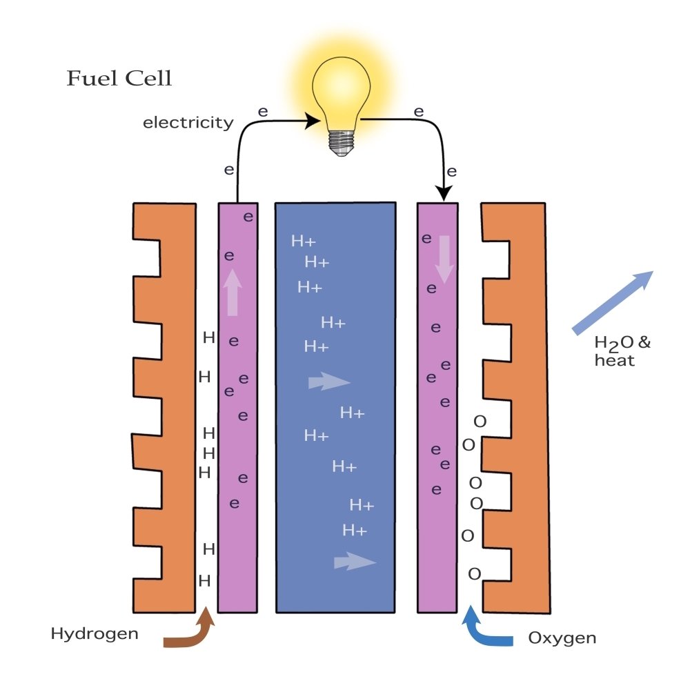 Diagram of the Inside of a Fuel Cell Rolled Canvas Art Monica SchroederScience Source (36 x 24