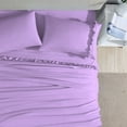 thumbnail image 3 of 4 Piece Ruffle Sheet Set, 2" Inch Ruffle Hem On Flat Sheet, 21 Inch Deep Pocket, 100% Egyptian Cotton, 800 TC, Olympic Queen Size, Solid Lilac, 3 of 4