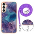 thumbnail image 6 of Mantto for Samsung Galaxy S24 Case, with Lanyard Adjustable Strap, Marble Pattern Soft TPU Bumper Hard PC Back Shockproof Protective Glossy Stylish Durable Phone Case for Women Girls,Purple, 6 of 7