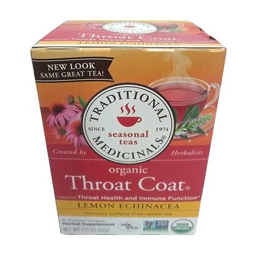 Traditional Medicinals Organic Throat Coat Herbal Tea Bags, Lemon