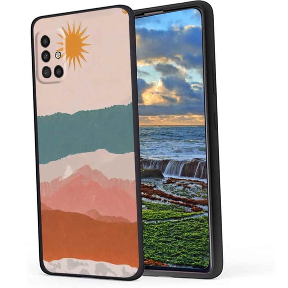 Compatible with Samsung Galaxy A71 4G Phone Case, Mountains-sun11-201 Case Men Women, Flexible Silicone Shockproof Case for Samsung Galaxy A71 4G