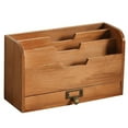 thumbnail image 1 of Mistaha Desktop Storage Organizer with Drawer Office Multi-tier Storage Box Desktop Wooden Mail Rack Multifunctional Wooden Desktop Accessories Drawer Organization for Documents Stationeries Bills, 1 of 7