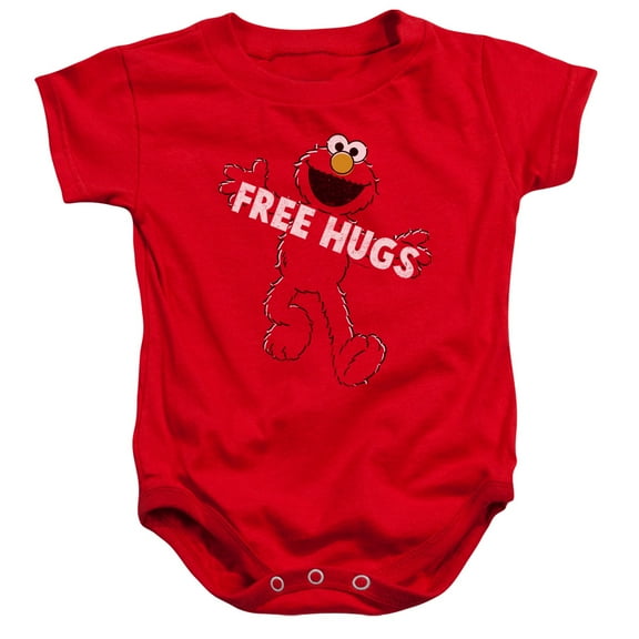Sesame Street Free Hugs, Red Baby/Toddler Unisex Boy Girl Onesie Short Sleeve Snapsuit (12 Months) Free Hugs, Red