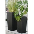 thumbnail image 4 of XBrand Modern Nested Black Square Flower Pot Planter, Set of 2 Different Sizes, 29 Inch & 24 Inch Tall, 4 of 7
