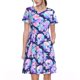 thumbnail image 1 of Easygdp pinkk flower crystal Skull para Vestido Transpirable de Mujer, Vestido Suelto de Manga Corta con Pliegues y Bolsillos para el Verano, 1 of 6