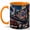 Orange, variant on Cyberpunk Motorcycle Coffee Mug, Futuristic Anime Rider Mug, Sci Fi Gamer Birthday Christmas Gift, Neon City Bike Chase Action Art, 11 oz White Ceramic Coffee Cup Gift for Tea