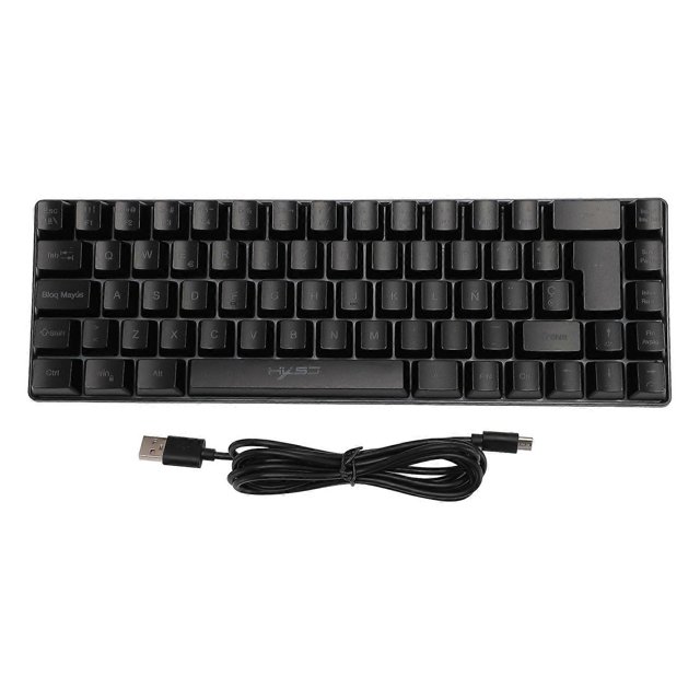 68 Keys USB 2.0 Wired Gaming Keyboard, RGB Backlit, Ergonomic, Mechanical, Compatible with Windows 2000, XP, 7, 8, 10, Vista 32-bit, Black