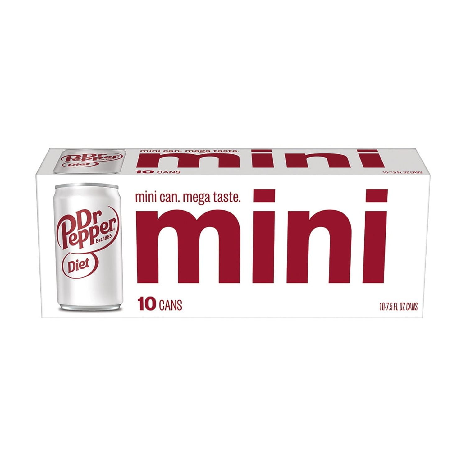 Diet Dr Pepper Soda Pop, 7.5 fl oz, 10 Pack Cans