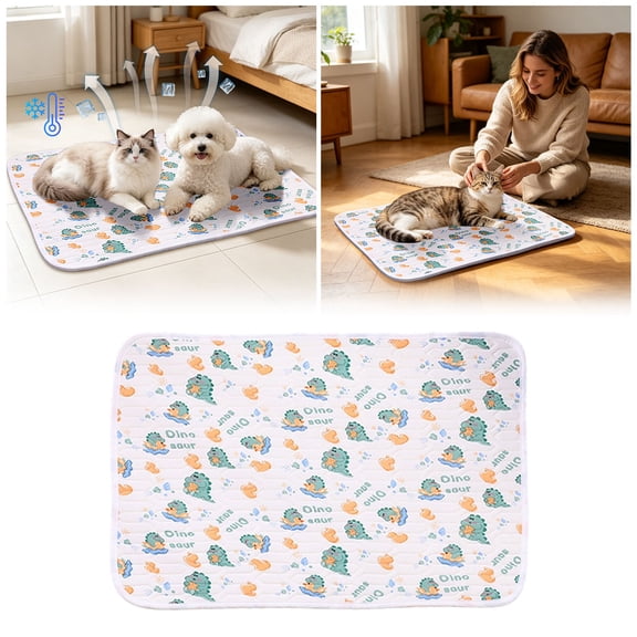 Dog Cooling Mat 2.0, 16" x 20" Thick & Durable Cooling Mat for Dogs, Waterproof Ice Silk Cooling Mat for Dogs & Cats, Portable & Washable Pet Cooling Blanket, Beds for Summer Washable & Non-Toxic