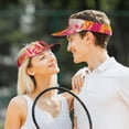 thumbnail image 5 of Kdxio Digital Nomad Pink Landscape Print Sun Visor Hat Golf Visor Adjustable Velcro Outdoor Sports Cap for Men Women, 5 of 6