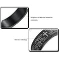 thumbnail image 6 of KATGI Ti Black Titanium Steel English Bible Frosted Cross Band Ring (Men), 6 of 6