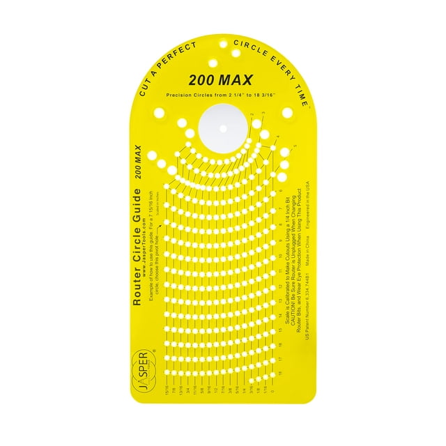 JASPER Kit de Guide Circulaire Modèle 200, Guide de Découpe Circulaire pour Routeurs Plongeants
