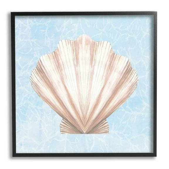Water Pattern Aquatic Clam Shell Animals & Insects Graphic Art Black Framed Art Print Wall Art