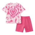 thumbnail image 3 of Baby Clothes for Girls Summer Short Sleeve Tee and Shorts Soft Daily Wear Set Girls Summer Outfits Red 5-6 Years, 3 of 4